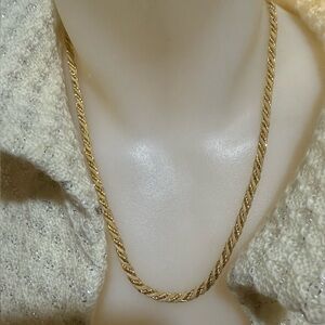 Vintage Crown Trifari Gold Rope Necklace